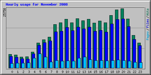 Hourly usage for November 2008